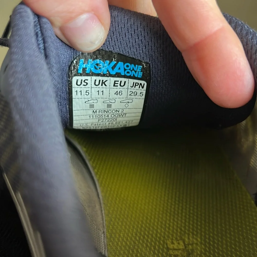Hoka Rincon 2 Striped Navy Running Athletic Sneakers Men’s Size 11.5